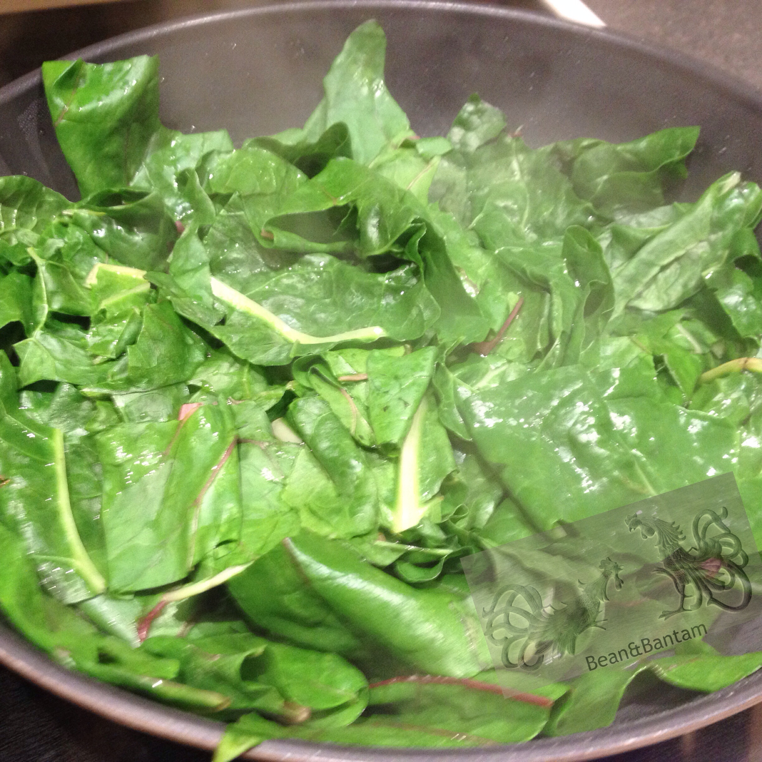 nicely wilted chard greens