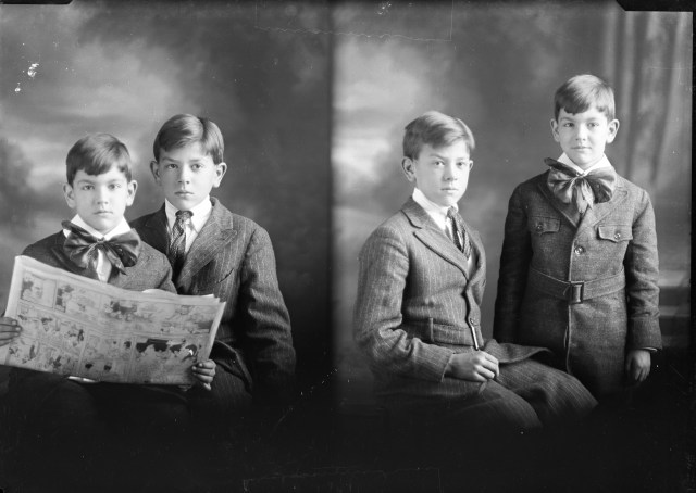 Van Schaick brothers glass negative by HM Bloomer, Hudson Falls, NY